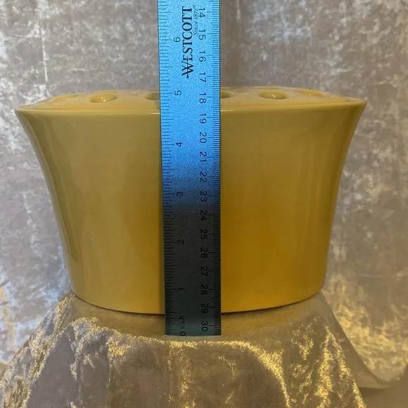 Southern Living at Home yellow ceramic oval flower frog. - Picture 5 of 6